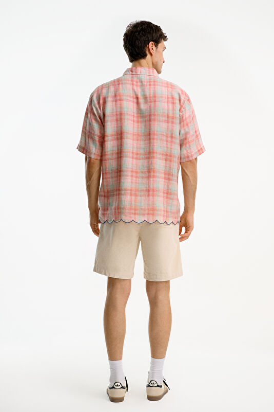 Relax Fit Pink Plaid Men's Shirt 2