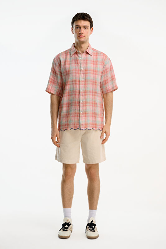 Relax Fit Pink Plaid Men's Shirt 3