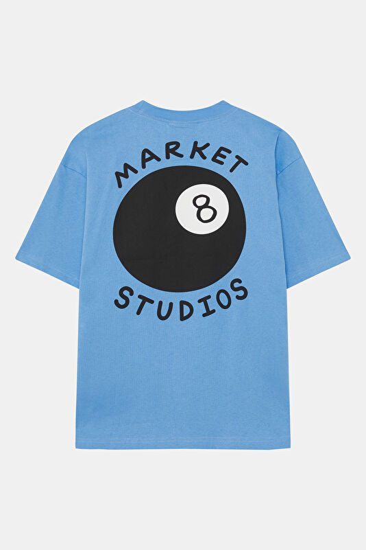 Relax Fit Blue Crew Neck Printed Men's T-Shirt 2
