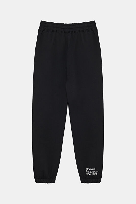 Relax Kalıp Siyah Bol Paça Erkek Spor Pantolon 2