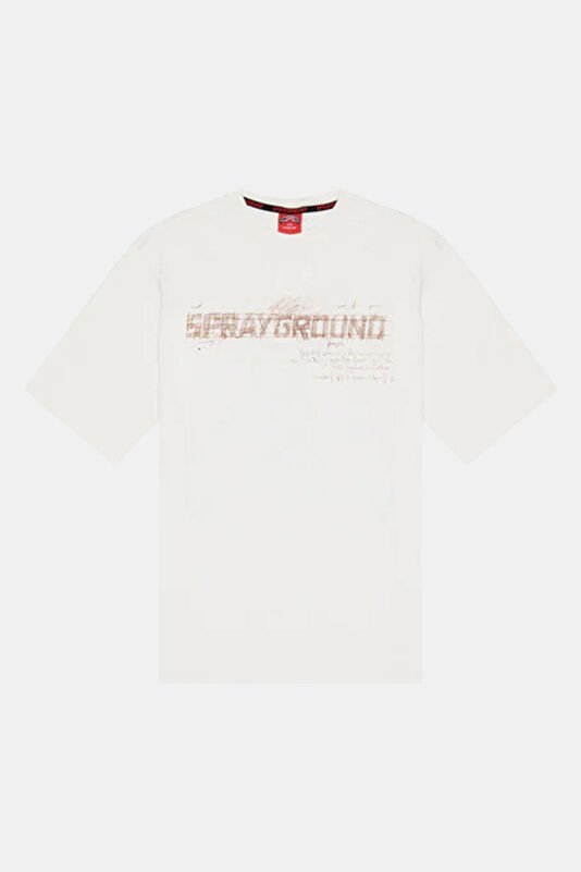 Relax Fit Cream Crew Neck Embroidered Boys' T-Shirt