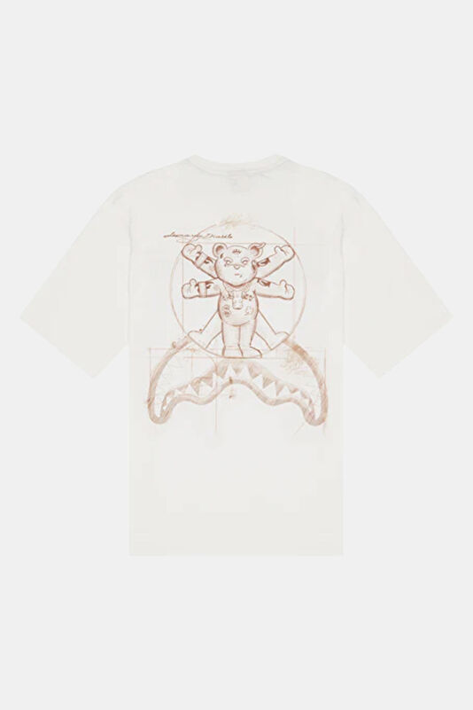 Relax Fit Cream Crew Neck Embroidered Boys' T-Shirt 2