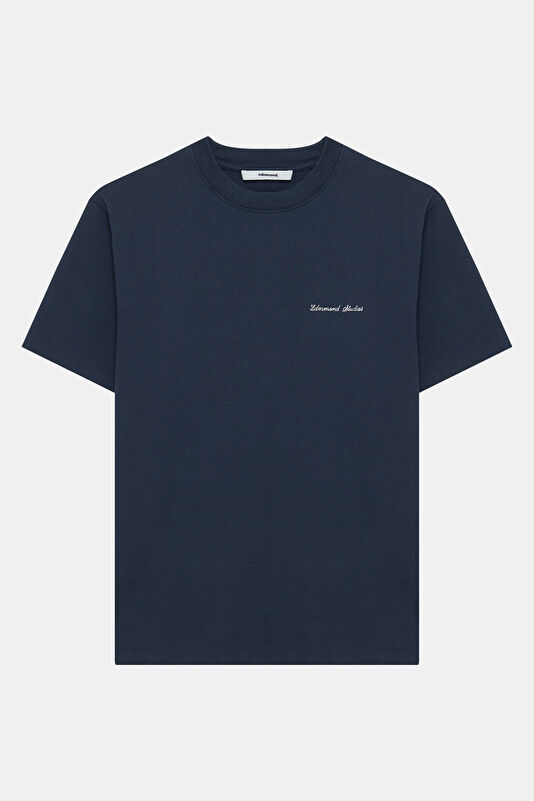 Relax Fit Navy Blue Crew Neck Printed Men's T-Shirt