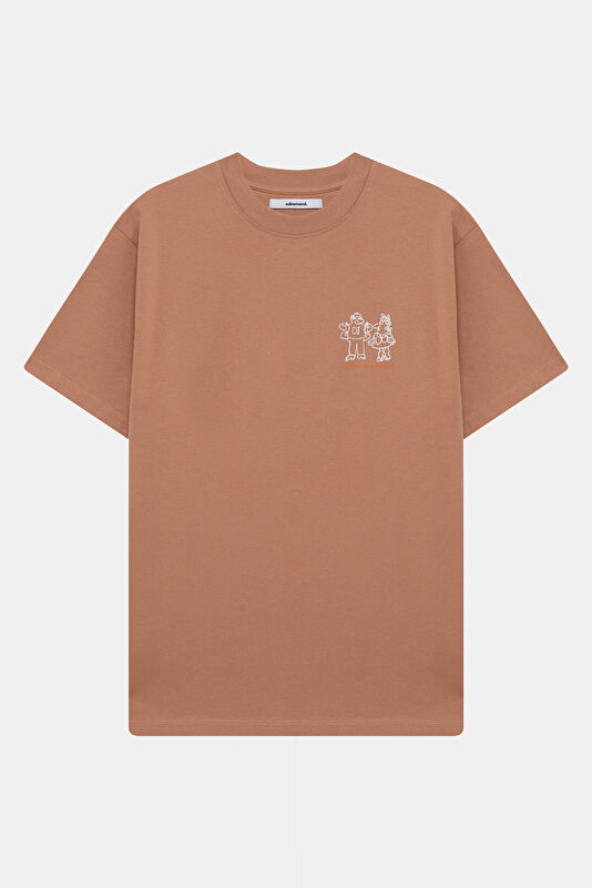Relax Fit Salmon Crew Neck Printed Men's T-Shirt 4