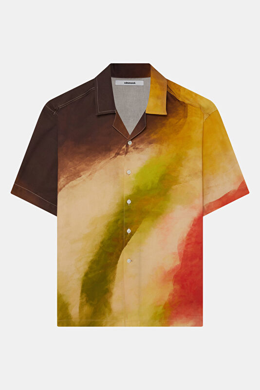 Relax Fit Multicolored Gradient Pattern Resort Collar Men's Shirt 4
