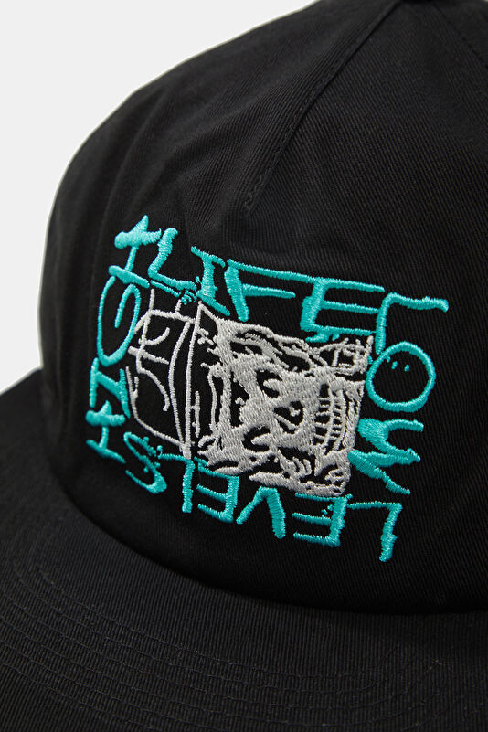 Black Embroidered Men's Hat 4