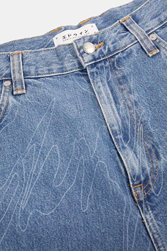 Relax Kalıp İndigo Wide Leg Kot Jean Erkek Pantolon 3