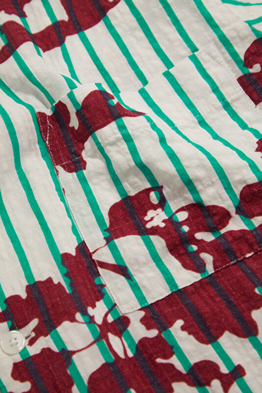 Relax Fit Multicolored Patterned Resort Collar Men's Shirt 4