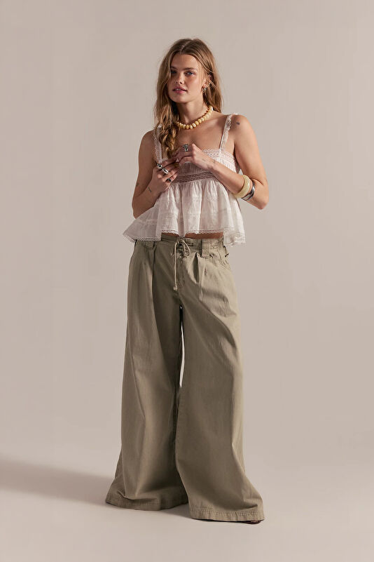 Vizon Wide Leg Kadın Pantolon 2