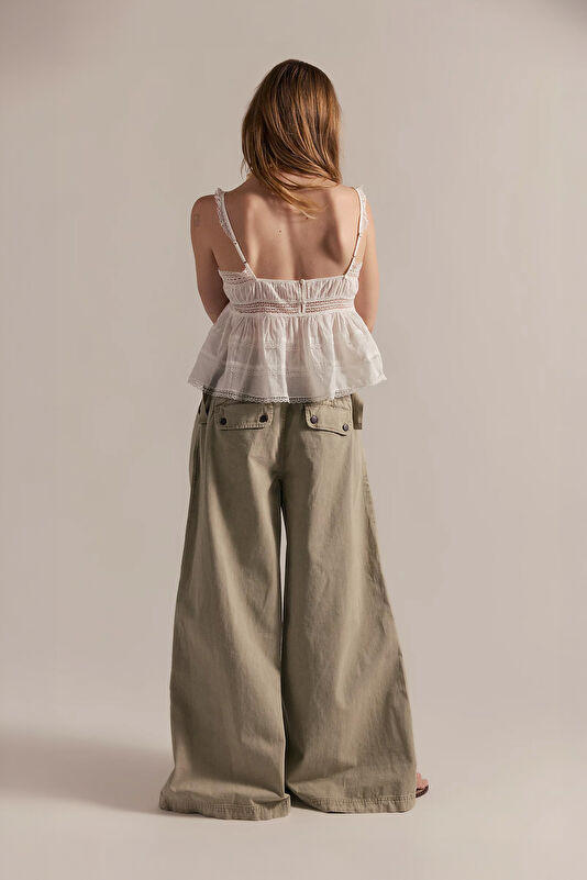 Vizon Wide Leg Kadın Pantolon 3
