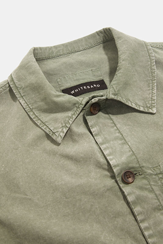 Green Buttoned Cotton/Linen Men's Jacket 3