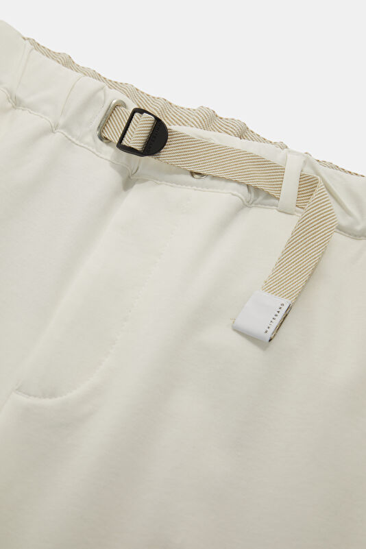 Ecru Straight Leg Cotton Elastane Trousers 3