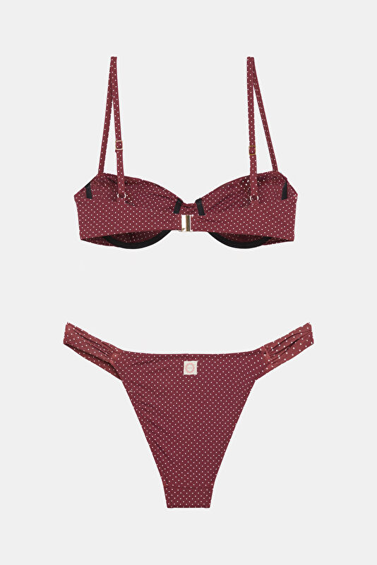Mürdüm Puantiye Kadın Bikini 2