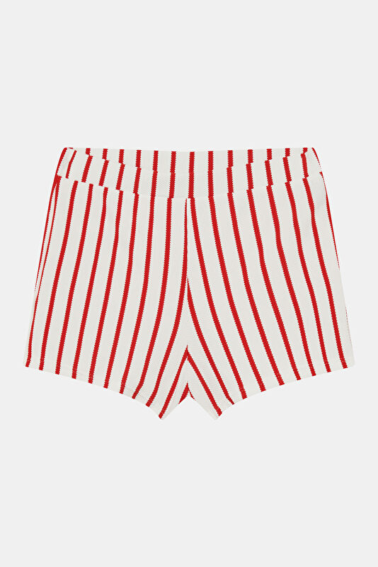 White Striped Women's Shorts