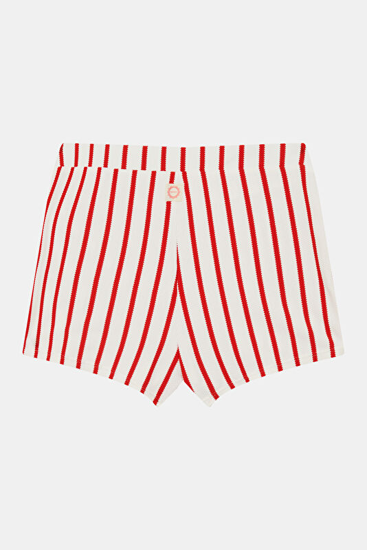 White Striped Women's Shorts 2