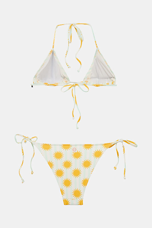 White Floral Patterned Women's Bikini 2