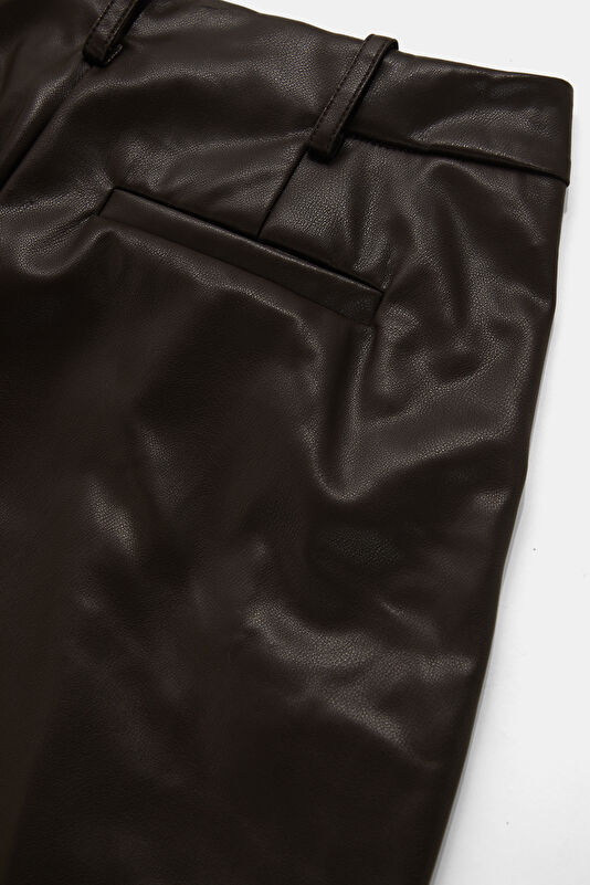 Dark Brown Wide Leg Pants 4