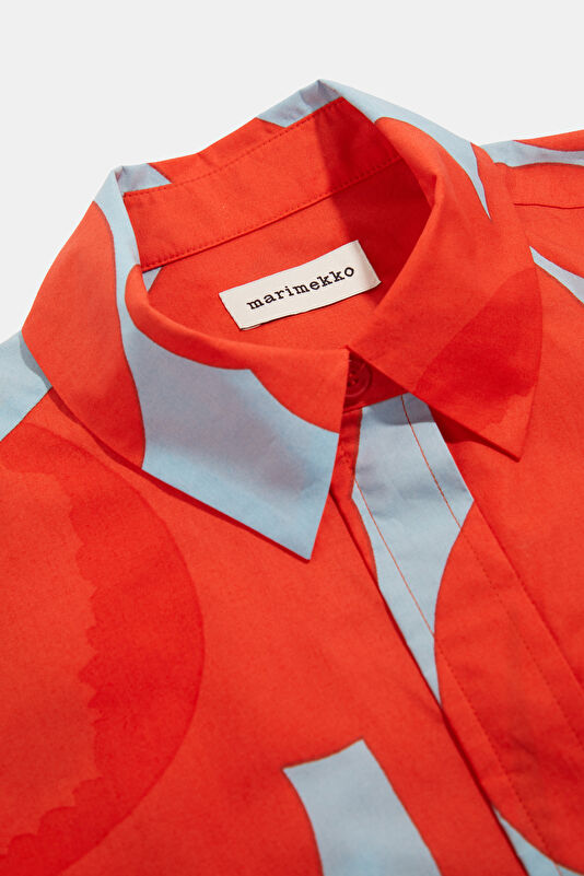 Relax Fit Red Patterned Women's Shirt 3