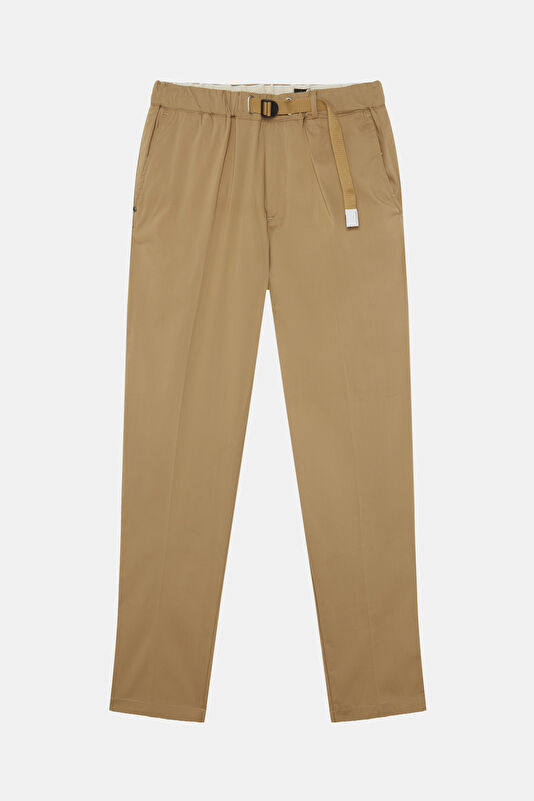 Beige Straight Leg Men's Trousers