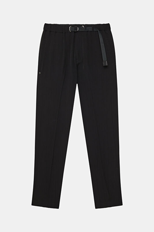 Siyah Straight Viskoz Erkek Pantolon