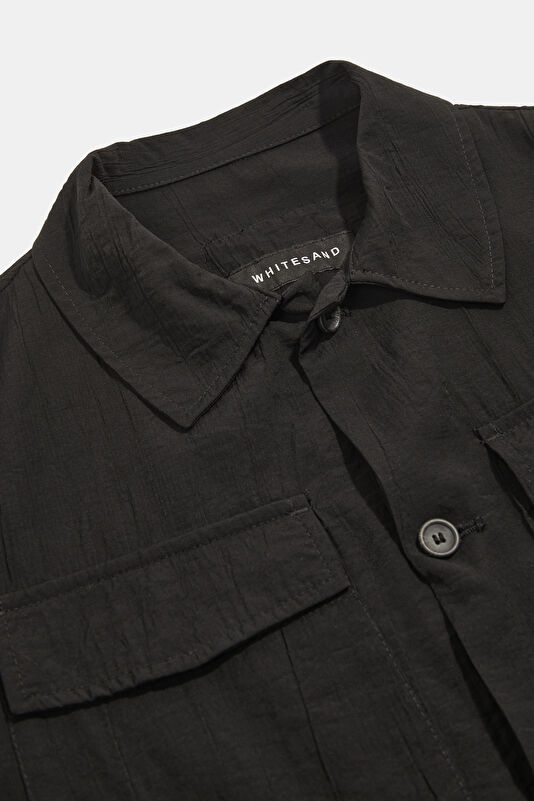 Black Buttoned Viscose Men's Jacket 3