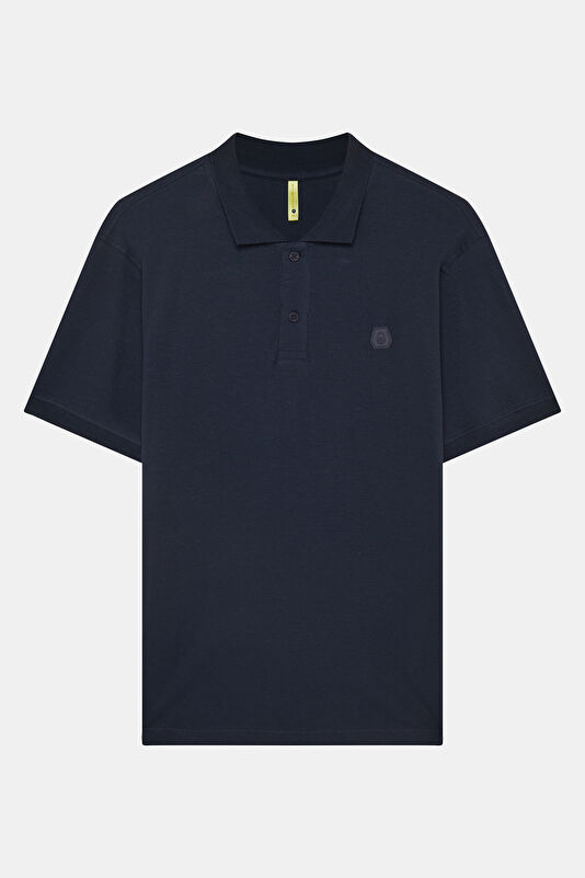Relax Fit Navy Polo Collar Men's T-Shirt