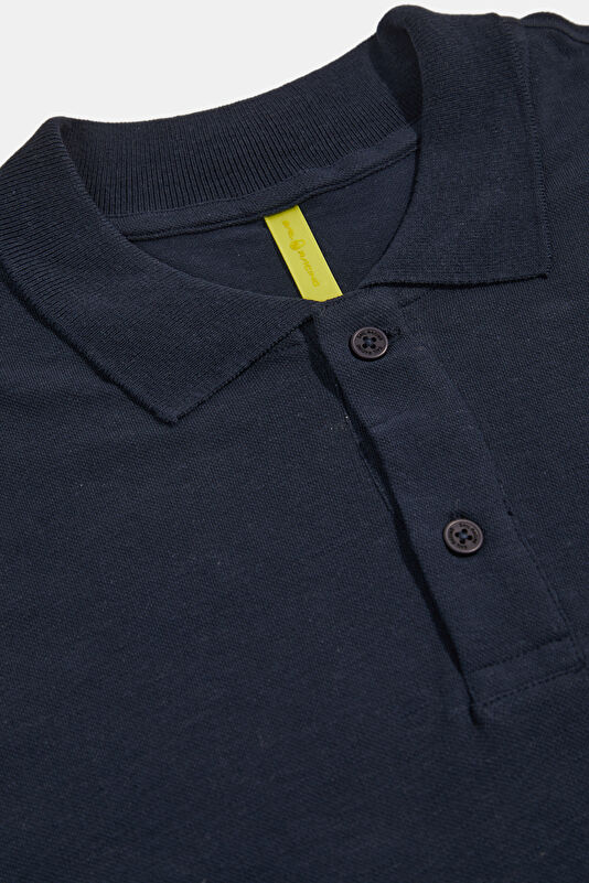 Relax Fit Navy Polo Collar Men's T-Shirt 3