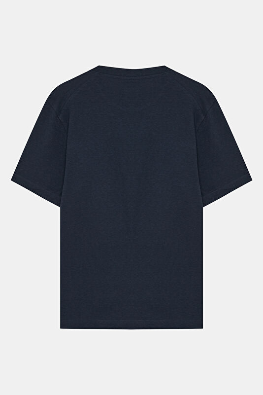 Relax Fit Navy Crew Neck Men's T-Shirt 2