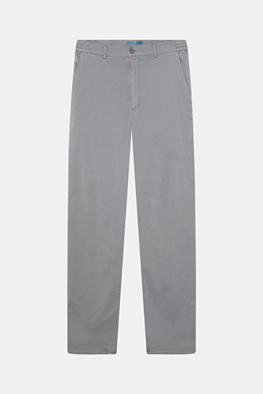 Relax Fit Light Gray Straight Leg Organic Cotton Men's Trousers 2