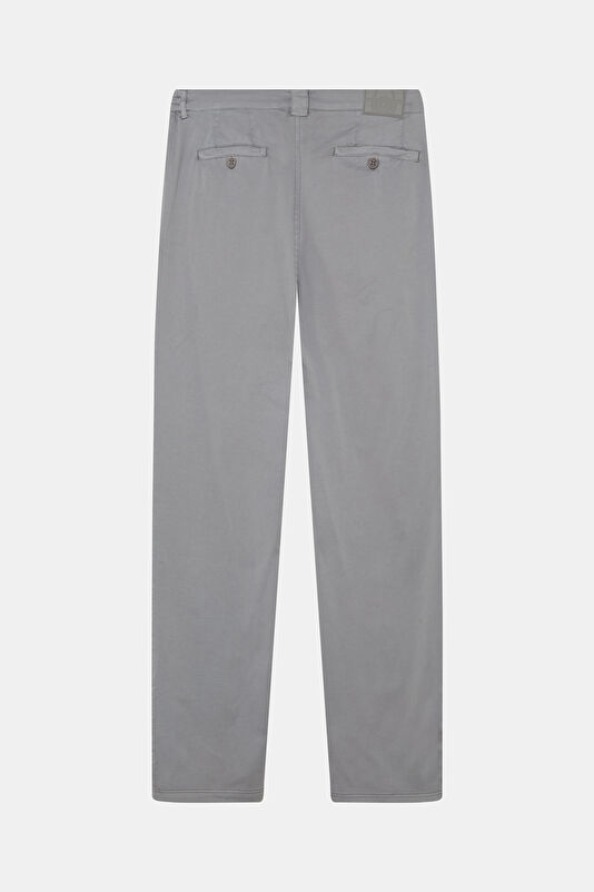 Relax Fit Light Gray Straight Leg Organic Cotton Men's Trousers