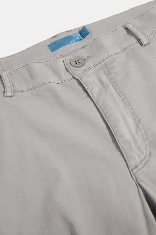 Relax Fit Light Gray Straight Leg Organic Cotton Men's Trousers 3
