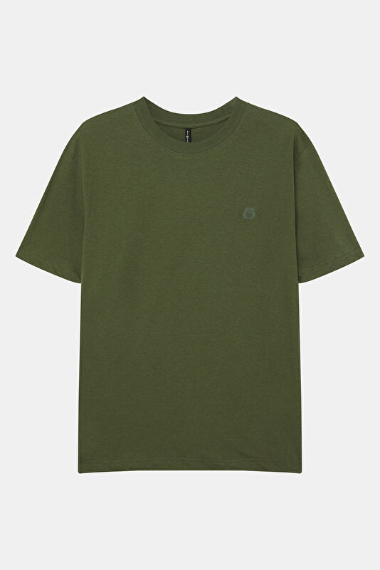 Relax Fit Khaki Crew Neck Men's T-Shirt