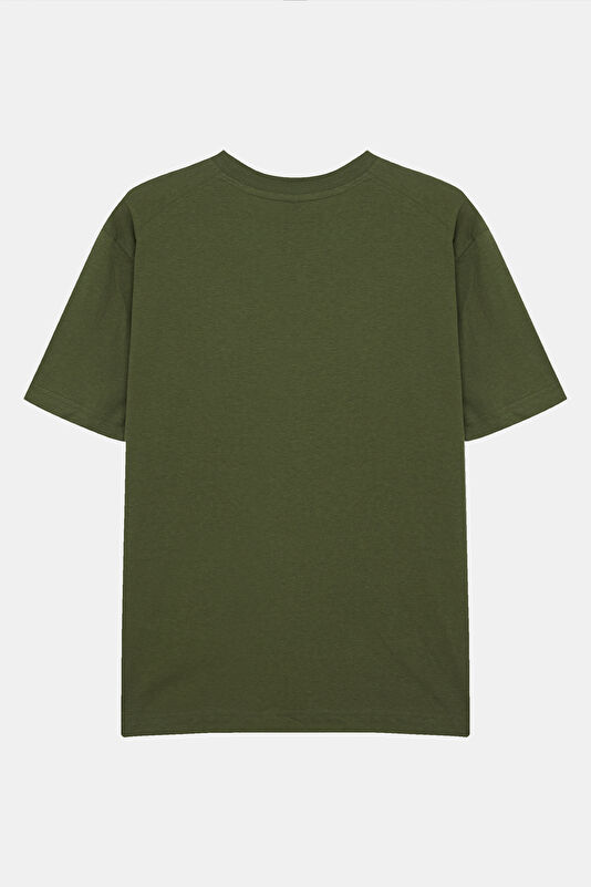 Relax Fit Khaki Crew Neck Men's T-Shirt 2