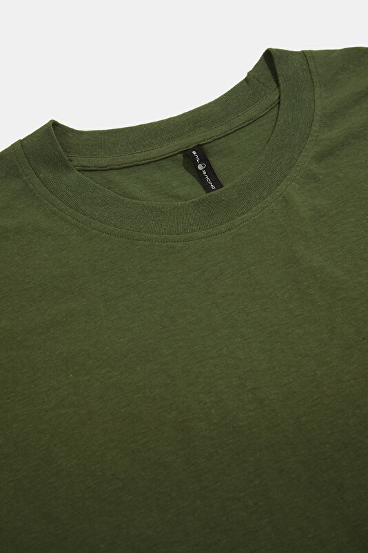 Relax Fit Khaki Crew Neck Men's T-Shirt 3