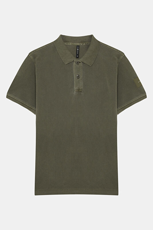 Relax Fit Green Polo Collar Men's T-Shirt