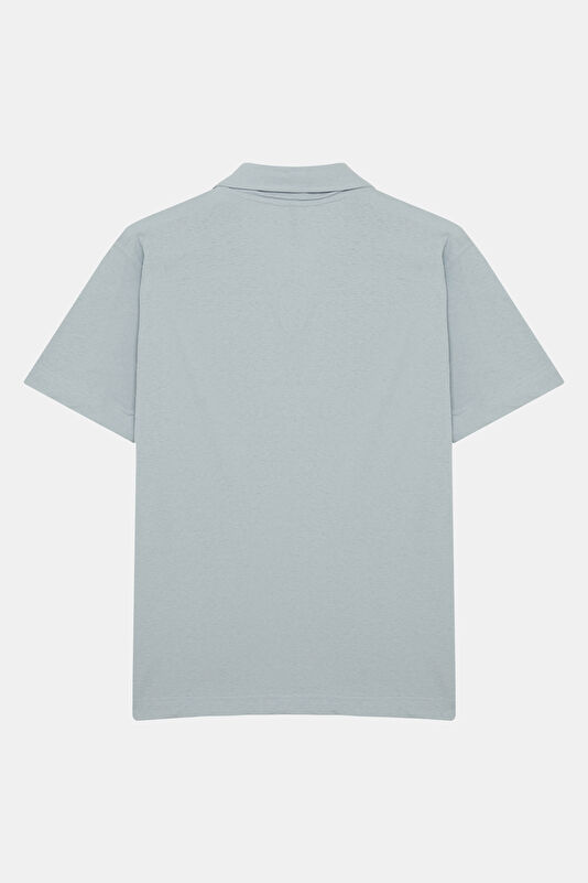 Relax Fit Light Blue Polo Neck Men's T-Shirt 2