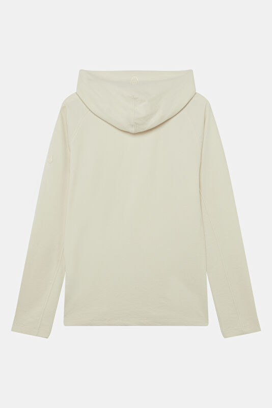 Beyaz Relax Kalıp Kapuşonlu Erkek Sweatshirt 2
