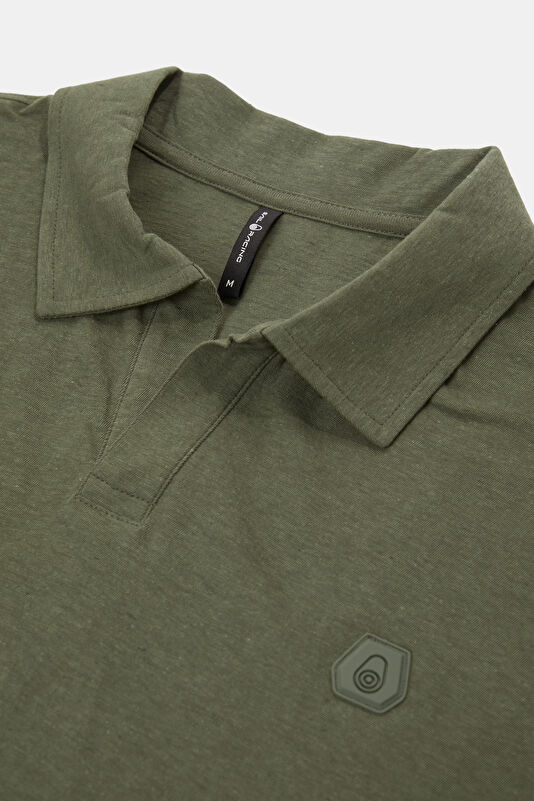 Relax Fit Khaki Polo Collar Men's T-Shirt 3