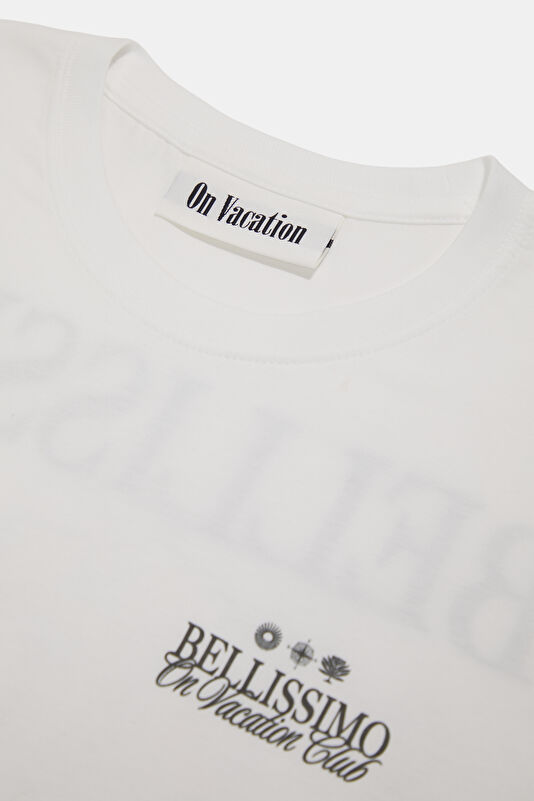 Relax Fit White Crew Neck Printed Men's T-Shirt 3
