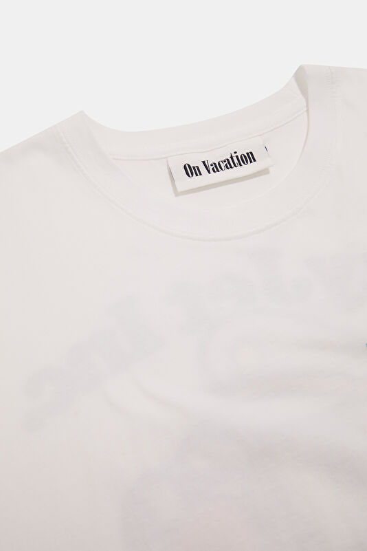 Relax Fit White Crew Neck Printed Men's T-Shirt 3