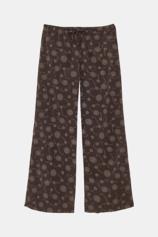 Florin Kahve Wide Leg Kadın Pantolon
