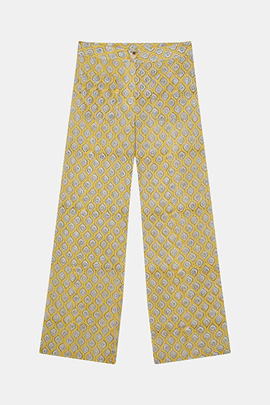 Çok Renkli Wide Leg Kadın Pantolon