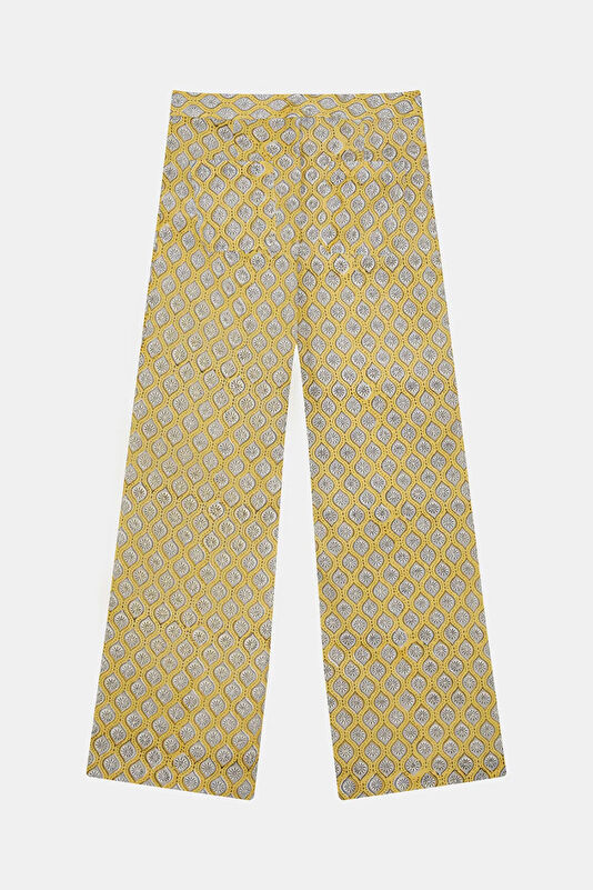 Çok Renkli Wide Leg Kadın Pantolon 2