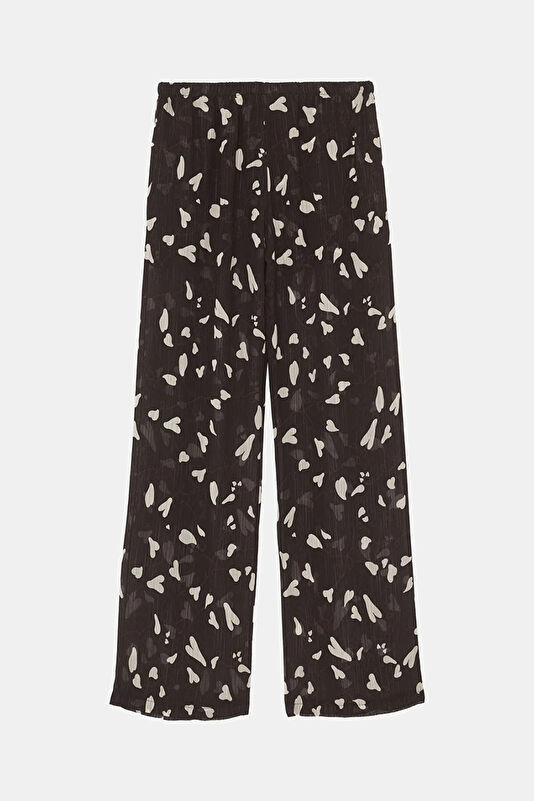 Çok Renkli Wide Leg Viskon Kadın Pantolon 2