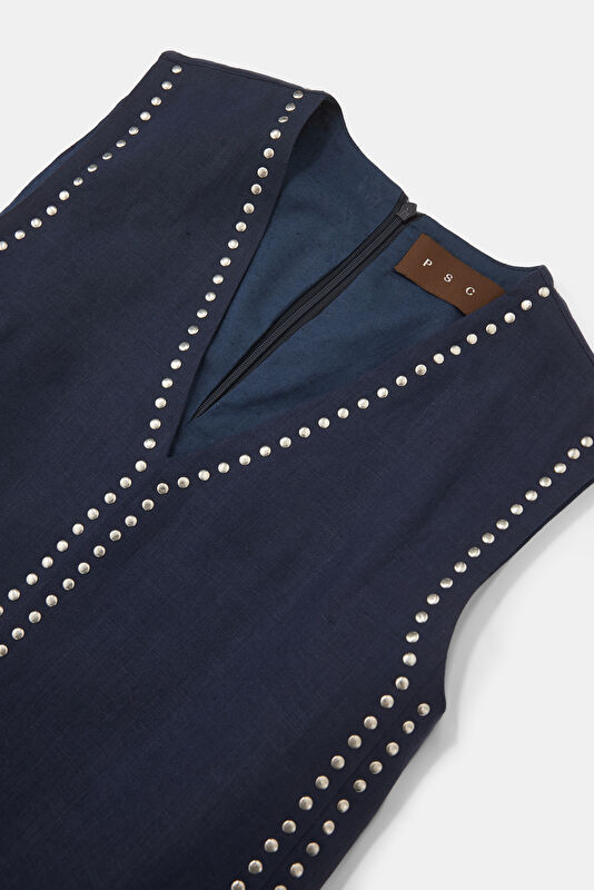 Navy Linen Women's Dress 3