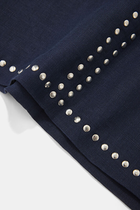 Navy Linen Women's Dress 4