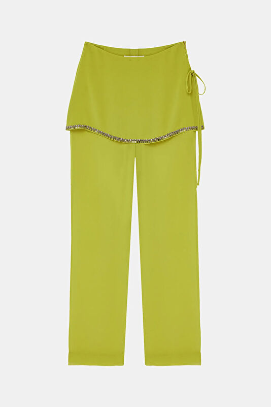 Yeşil Straight Kadın Pantolon
