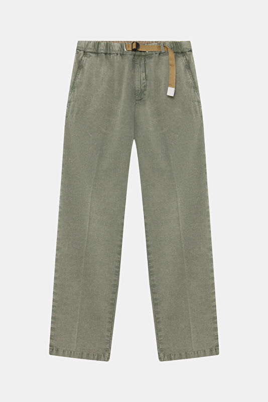Men's Relaxed Fit Green Straight Leg Cotton/Linen Pants