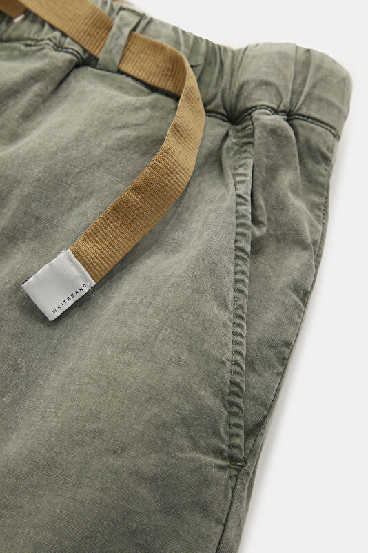 Men's Relaxed Fit Green Straight Leg Cotton/Linen Pants 4