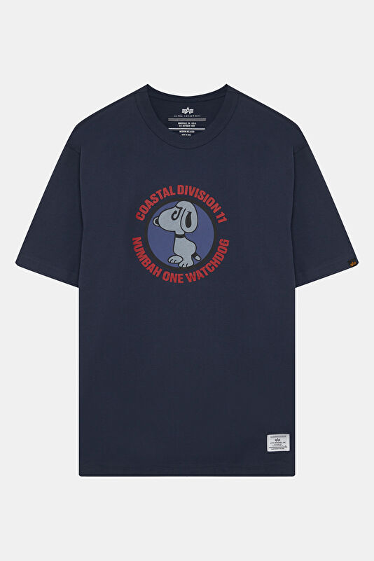 Relax Fit Navy Crew Neck Printed Men's T-Shirt